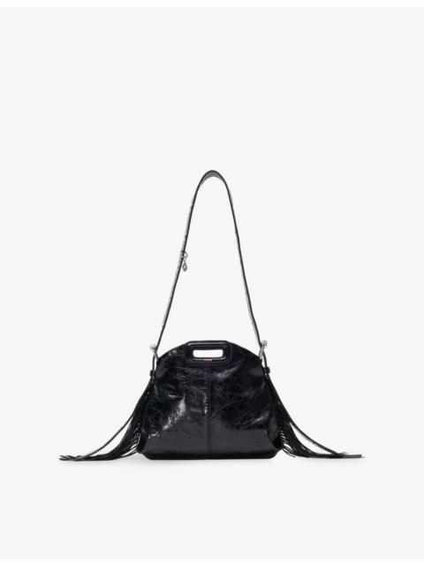 maje Miss M logo-charm leather shoulder bag