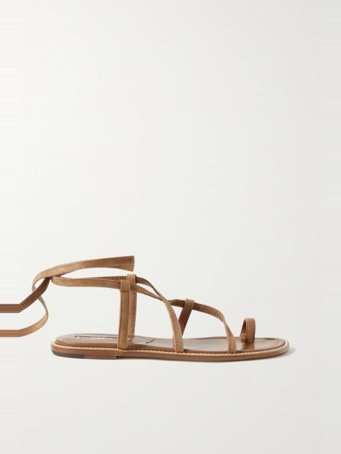 Manolo Blahnik Primathi lace-up suede sandals