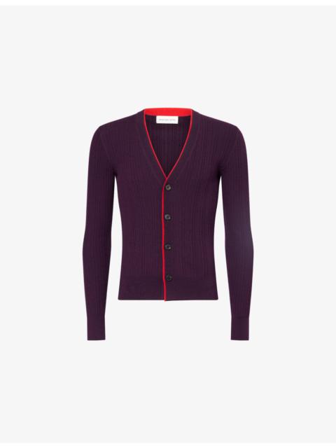 Dries Van Noten Mocassin Rib-Knit Merino Wool Cardigan