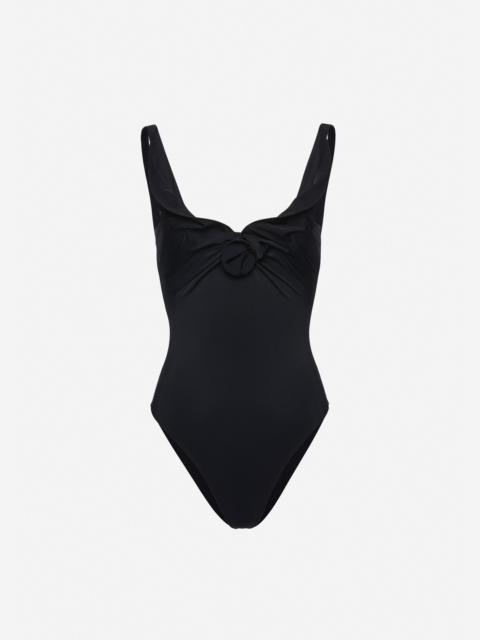 MAGDA BUTRYM Flower detail swimsuit in black