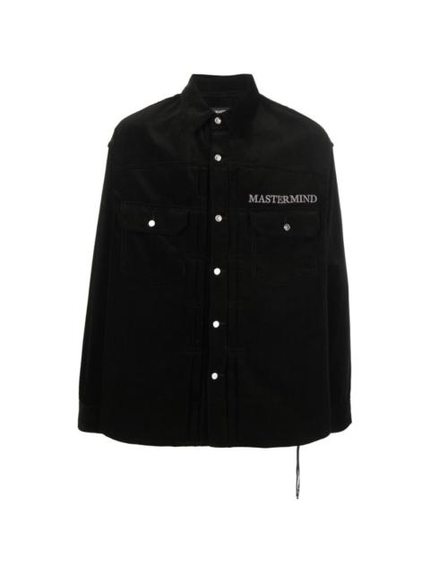 mastermind JAPAN logo-print velvet shirt jacket