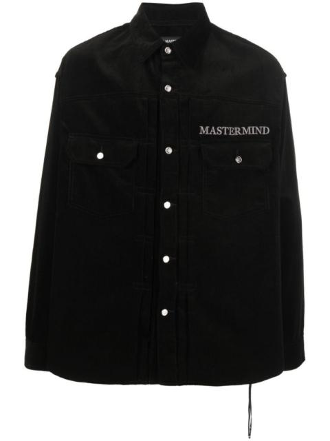 mastermind JAPAN logo-print velvet shirt jacket