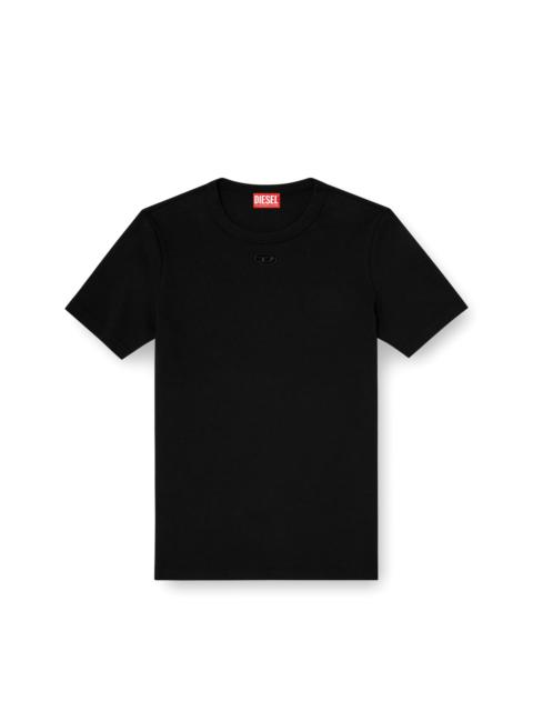 Diesel SLIM SHORT-SLEEVE TOP WITH LASER CUT OVAL D