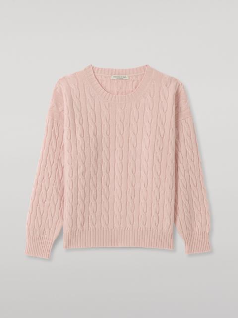 Johnstons of Elgin Kylesku Pink Cashmere Jumper
