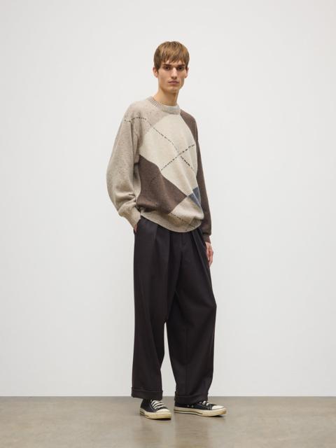 Johnstons of Elgin Monteith Natural Exploded Argyle Donegal Cashmere Jumper