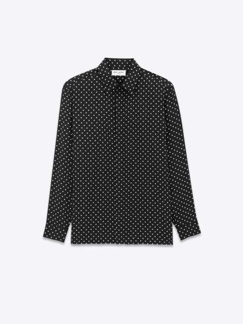 shirt in dotted shiny and matte silk