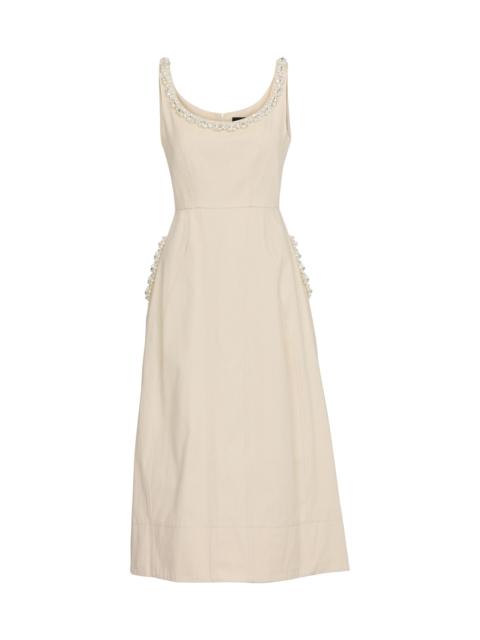 Simone Rocha Embellished cotton midi dress