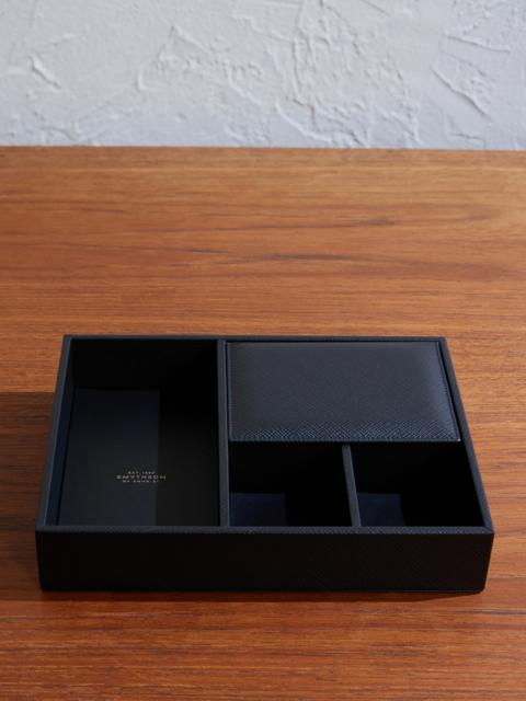 Smythson Valet Panama Cross-Grain Leather Tray