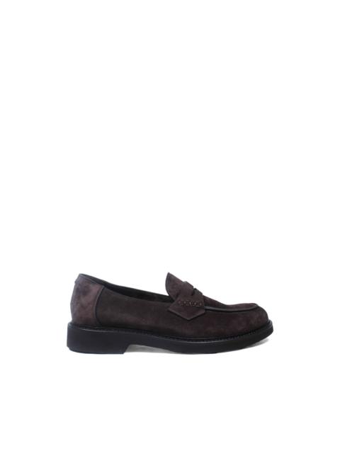 panelled penny leather loafers