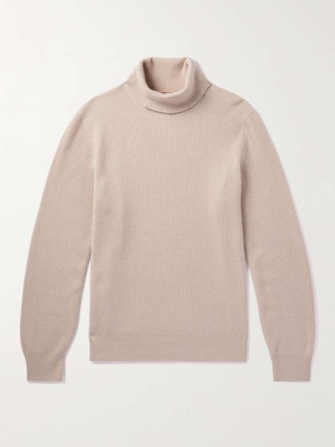 Ribbed Cashmere Rollneck Sweater