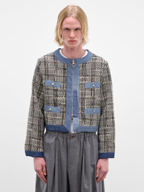 Kapital Knit & Denim Boxy Zip Jacket