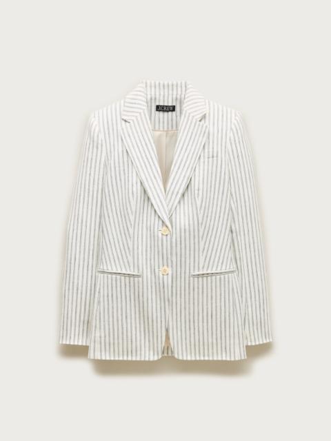 J.CREW Tall Margeaux blazer in striped stretch linen blend