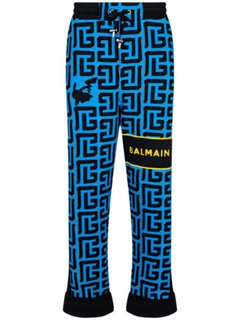 Balmain monogram-print cotton track pants