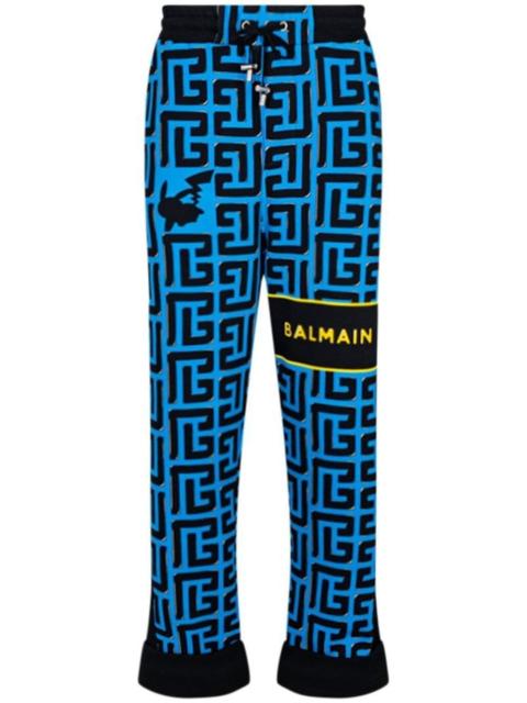 Balmain monogram-print cotton track pants