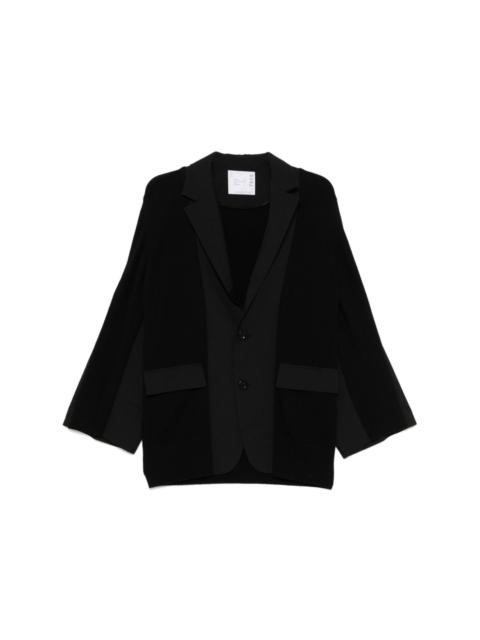 sacai knit-panels blazer