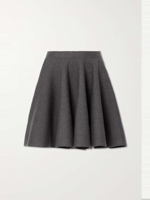 Ribbed wool-blend mini skirt