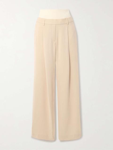 ESSE Studios Sommar Duo piqué-trimmed crepe wide-leg pants Cream