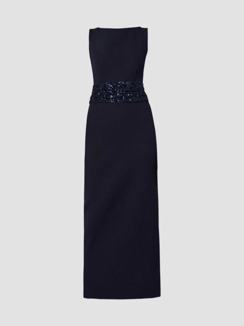 Shoshanna Women's Sia Crepe Sequin-Embellished Maxi Dress - Navy