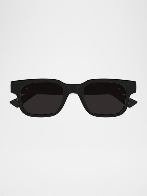 Bottega Veneta Men's Bv1411s-001 Acetate Rectangle Sunglasses