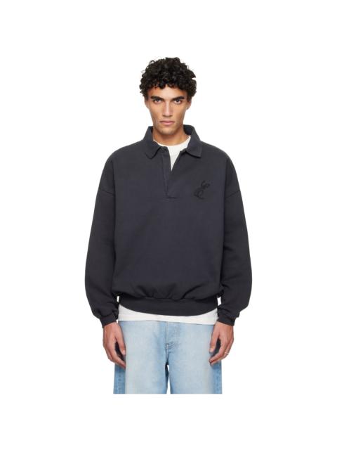 ESSENTIALS Black Holiday Embroidered Classic Polo