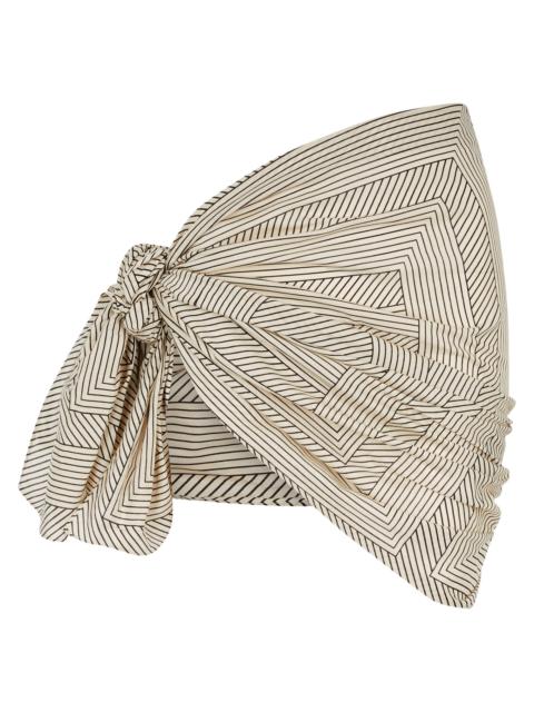 Striped logo cotton-blend sarong
