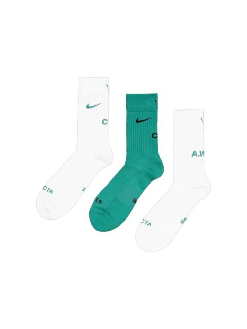 Nike Nike x NOCTA Crew Socks (3 Pack) Neptune Green/White