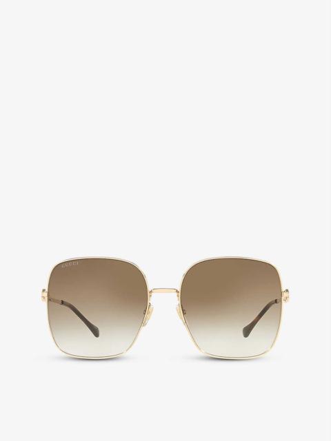 GG0879S square-frame glass and metal sunglasses