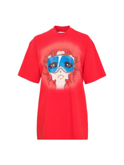 pushBUTTON White Goggles Girl T-Shirt