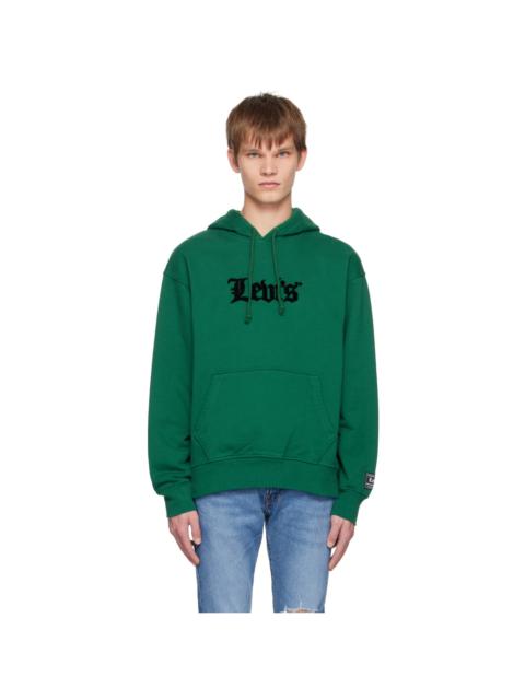 Levi's Green Flocked Hoodie