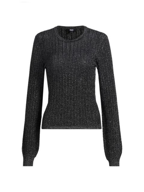 PAIGE Women's Adela Metallic Rib-Knit Sweater - Black