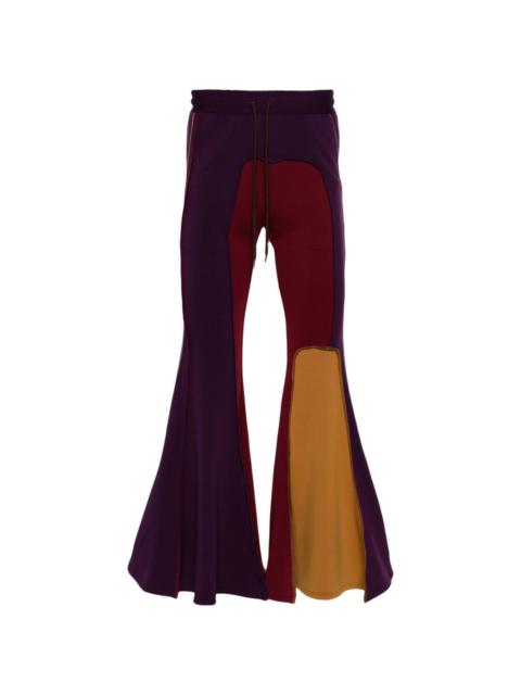 FACETASM asymmetric-patchwork flared trousers