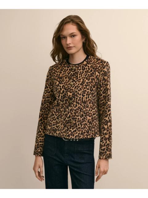 Brooks Brothers Velveteen Leopard Motif Jacket