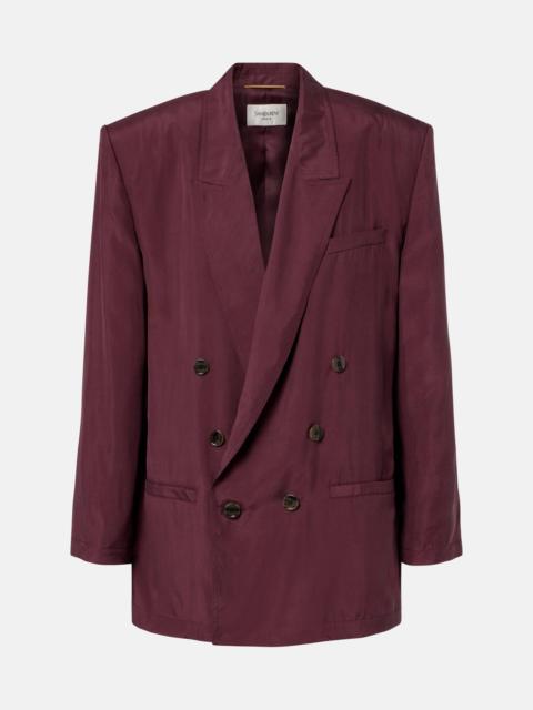 SAINT LAURENT Double-breasted silk blazer