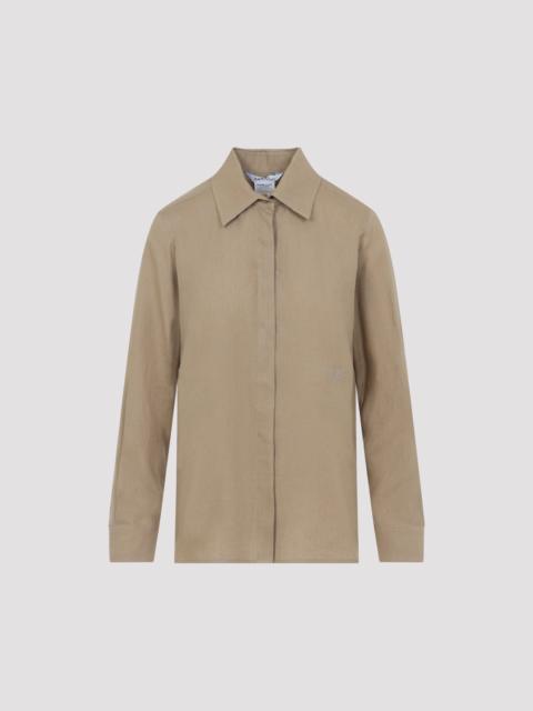 Max Mara Max Mara Falasco Linen M Logo Shirt