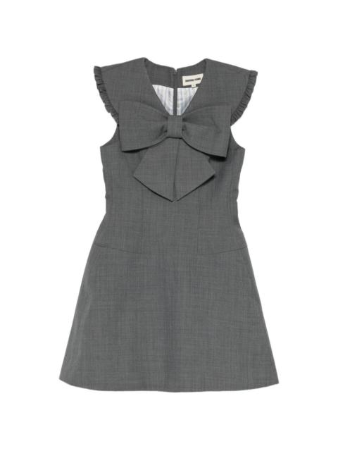 SHUSHU/TONG bow-detail ruffled-shoulder dress
