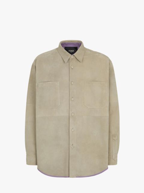 FENDI Beige suede shirt