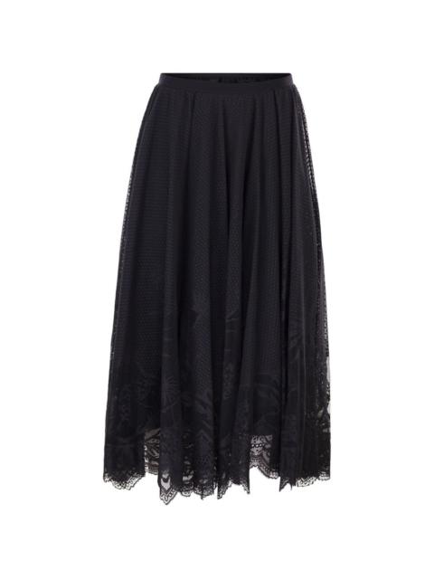 FABIANA FILIPPI foliage embroidery flared skirt
