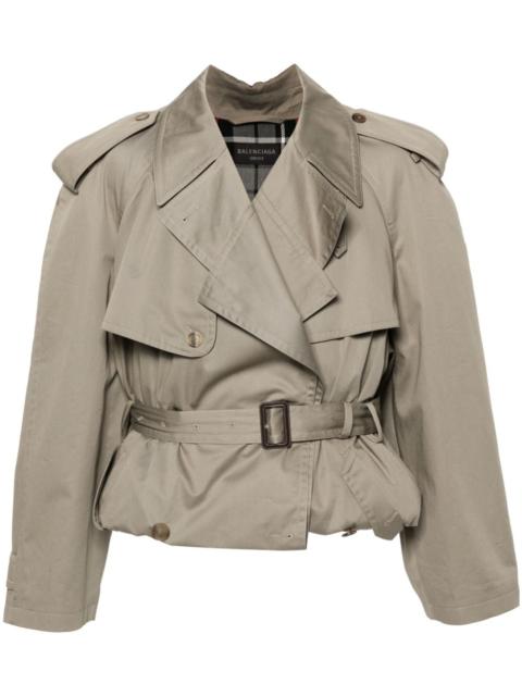 BALENCIAGA belted-waist cotton trench coat