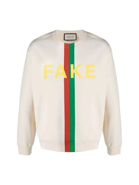 GUCCI Gucci Fake Not Printed Crew Sweater 'White' 635847-XJCXY-9230