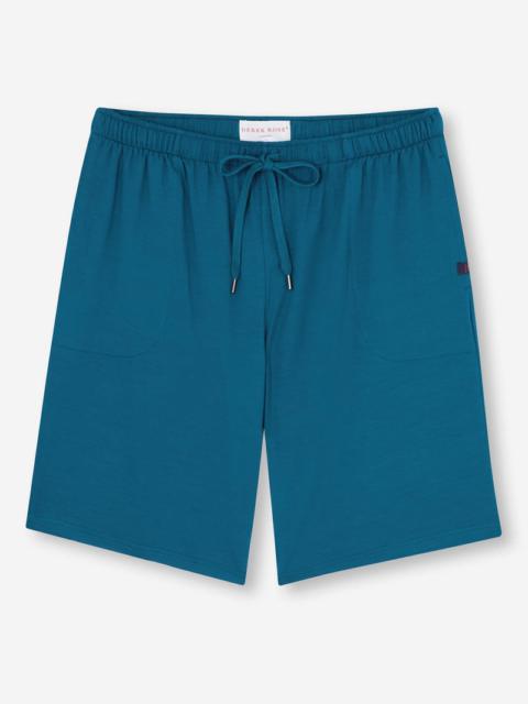 Derek Rose Men's Lounge Shorts Basel Micro Modal Stretch Poseidon Blue