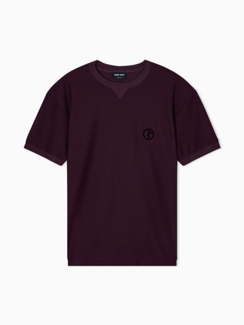 GIORGIO ARMANI CREW-NECK T-SHIRT IN TECHNICAL WAFFLE FABRIC