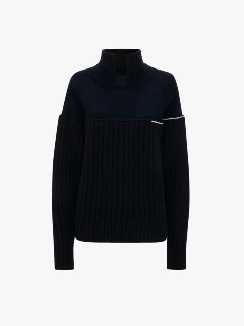 Collar Detail Jumper In Navy