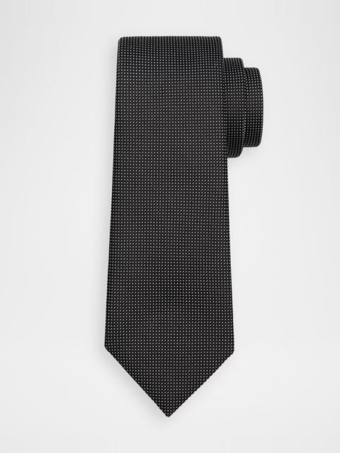 TOM FORD Men & apos;s Micro-Texture Polka Dot Silk Tie