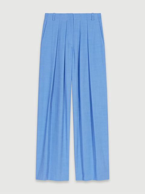 Wide-leg suit trousers with pleats