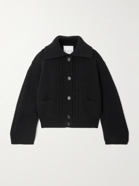 SA SU PHI Cable-knit Wool And Cashmere-blend Cardigan