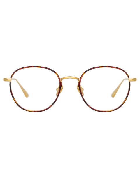 JULES OVAL OPTICAL FRAME IN YELLOW GOLD AND TORTOISESHELL