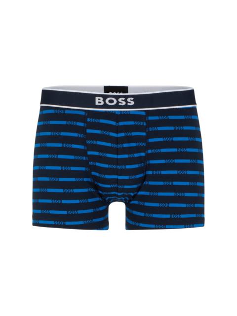 BOSS STRETCH-COTTON TRUNKS WITH SIGNATURE LOGO WAISTBAND