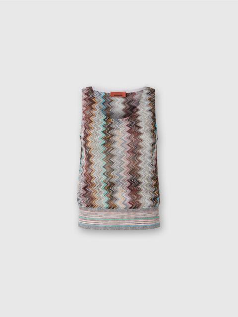 Missoni Sleeveless top with lamé slub zigzag motif