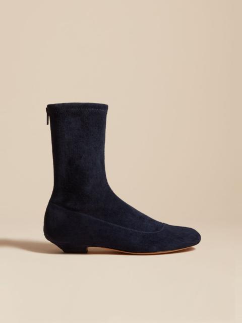 KHAITE The Apollo Ankle Boot in Midnight Suede