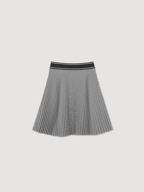 Sandro SHORT PLEATED SKIRT WITH RHINESTONES